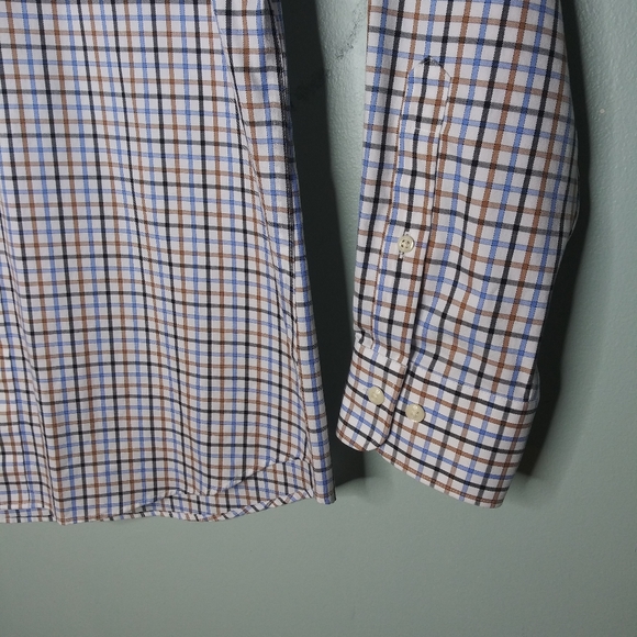 Peter Millar Nanoluxe Long Sleeve Check Button Down Shirt - Picture 6 of 6